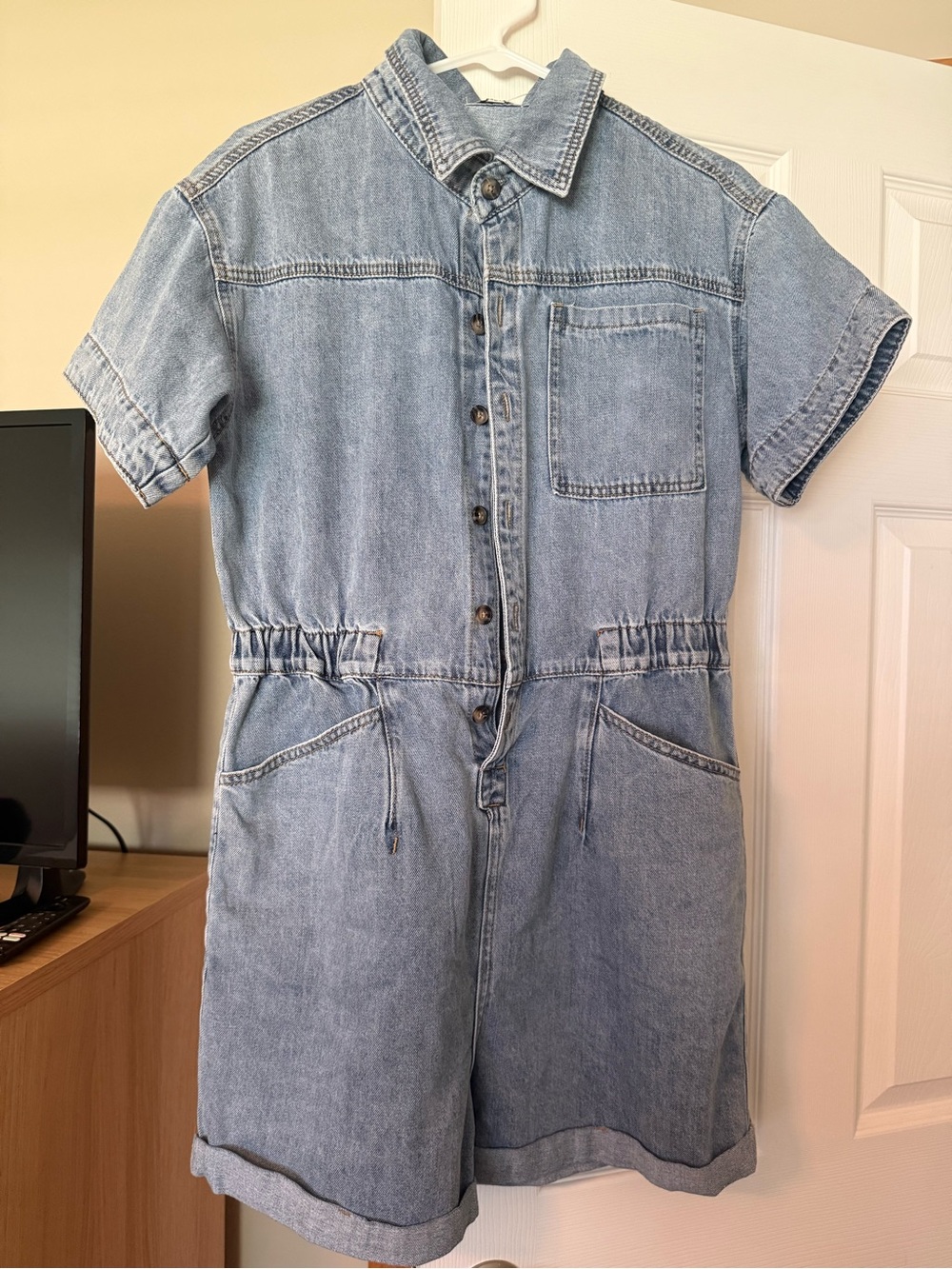 Wishlist Light Wash Denim Romper